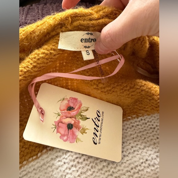 entro Colorblock Open-Front Cardigan - Picture 4 of 4